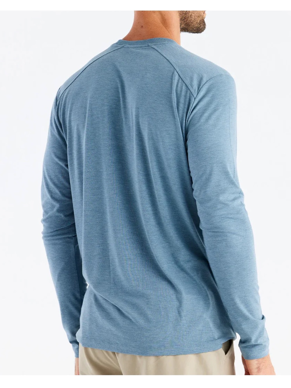 Free Fly Men’s Size Large Bamboo Shade Long Sleeve Blue Stretchy UPF Sun Shirt - Picture 4 of 9